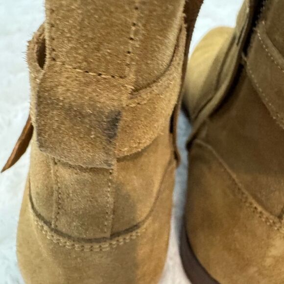 Zara Men's Leather Tan Suede Buckled Ankle Boots Size 40 US 7 - Picture 7 of 10